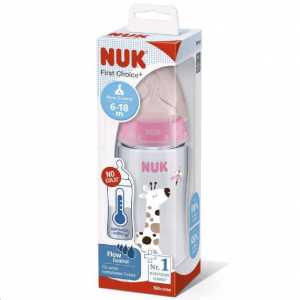Kojenecká láhev NUK FC+Temperature Control 300 ml BOX-Flow Control savička pink