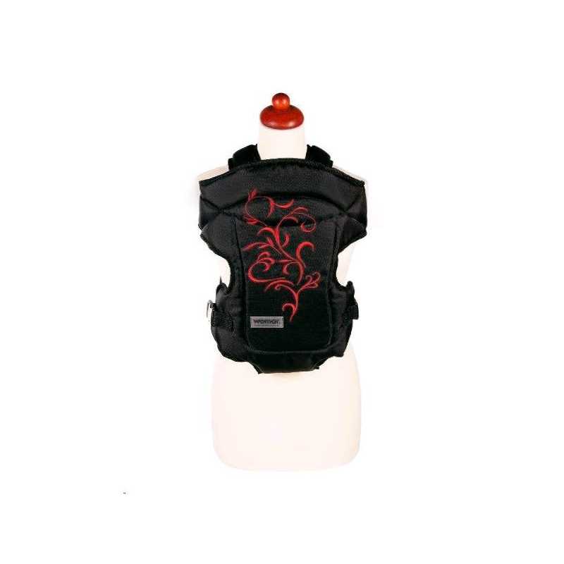 Nosítko Womar Zaffiro Butterfly černé s červenou výšivkou