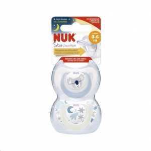 Dudlík NUK Star Den a Noc 0-6 m 2ks/BOX kluk