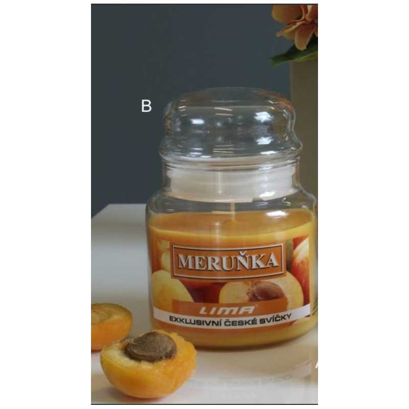 Aromatická svíčka meruňka, sklenice s víčkem 120g, LIMA