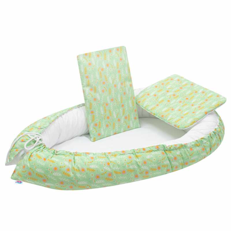 Luxusní hnízdečko s peřinkami pro miminko New Baby Harmony zelené