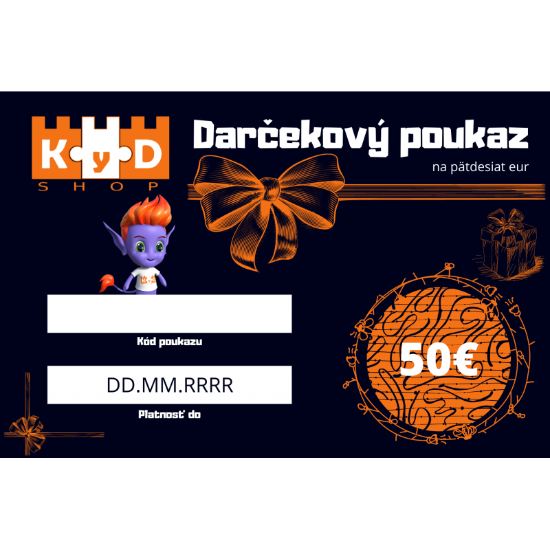 Darčekový poukaz elektronický KyD shop 50 €