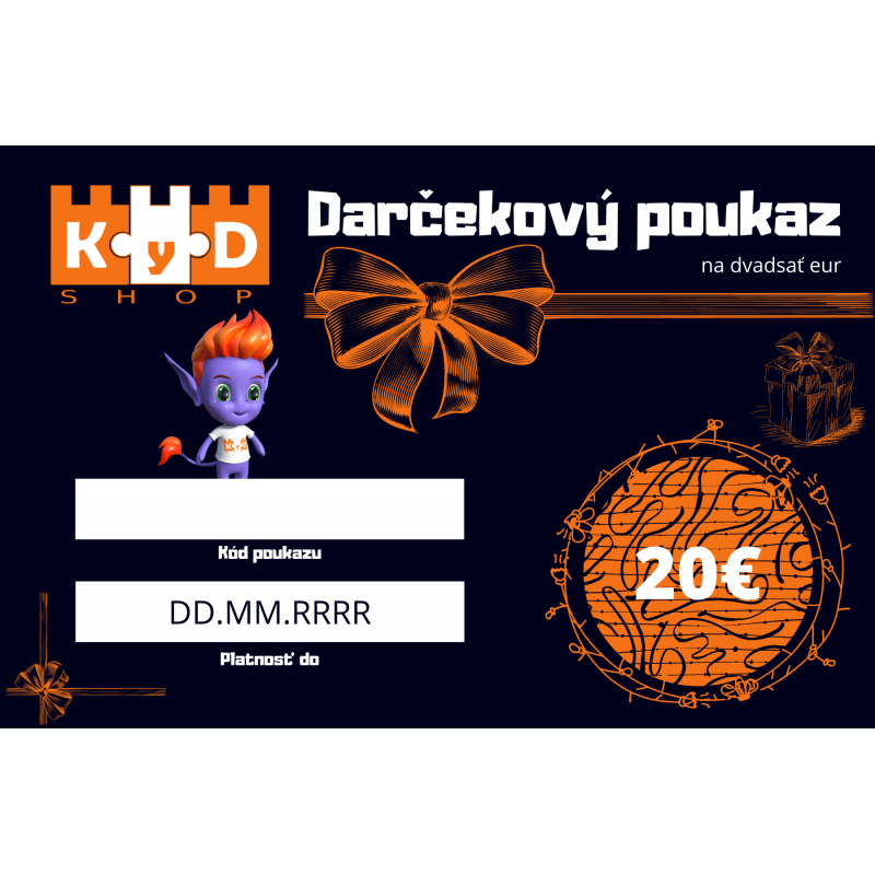 Darčekový poukaz elektronický KyD shop 20 €