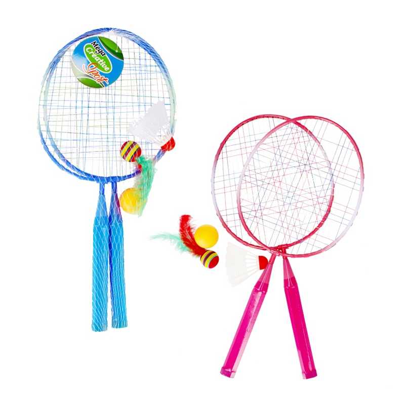 Badmintonová sada - kovové rakety, košík, míček, pírko