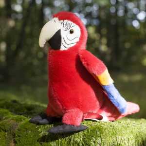 Plyšový papagáj červený Ara