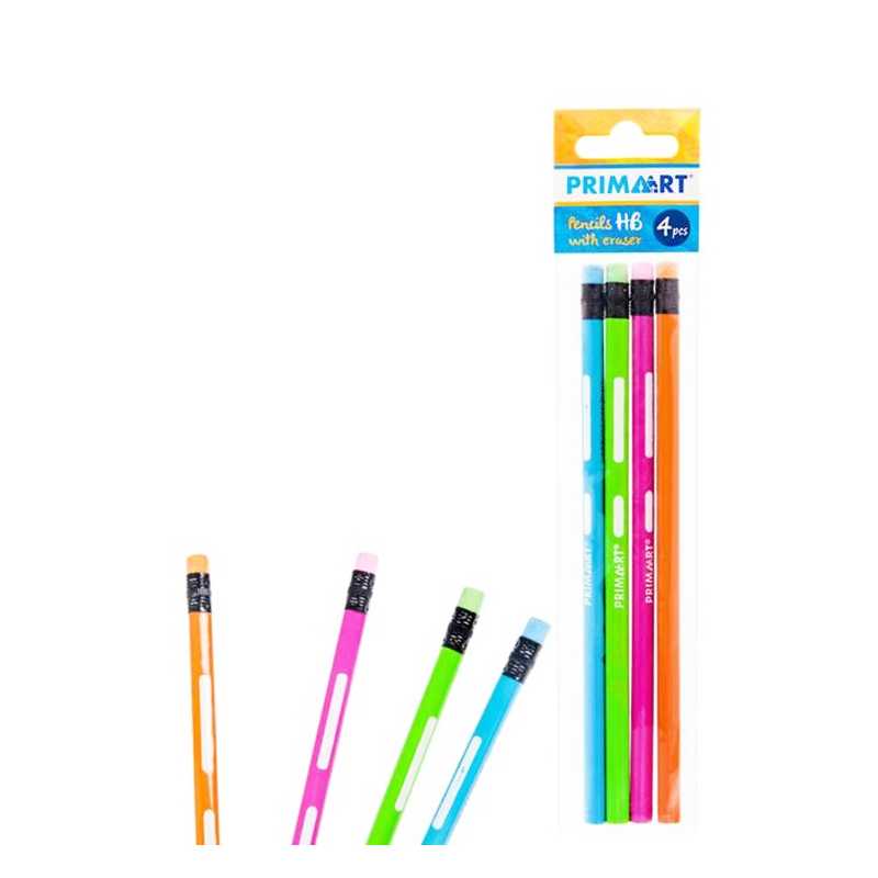 Trojhranné ceruzky s gumou 4ks