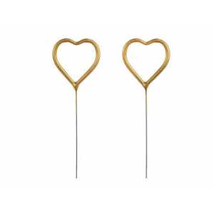 Zlaté prskavky v tvare srdca, 2ks, 16,5 cm