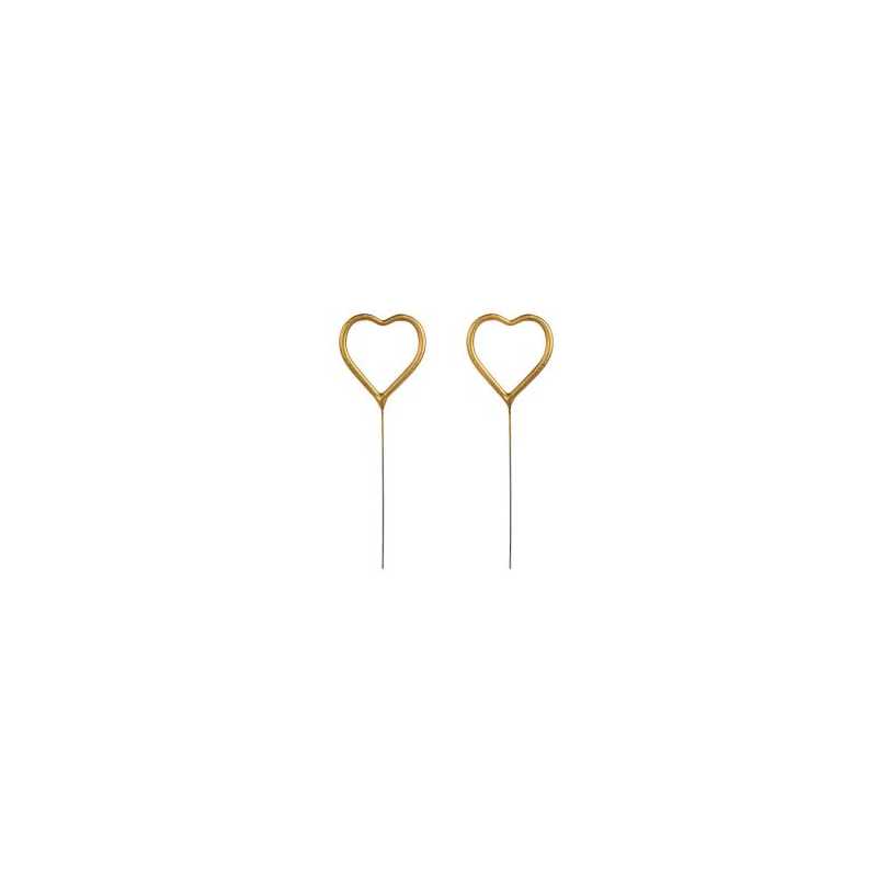 Zlaté prskavky v tvare srdca, 2ks, 16,5 cm