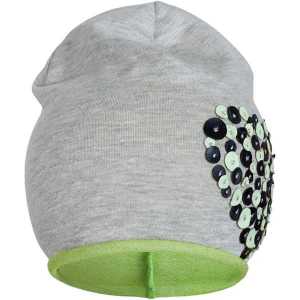 Jarná čiapočka New Baby srdiečko sivo-zelená, 110