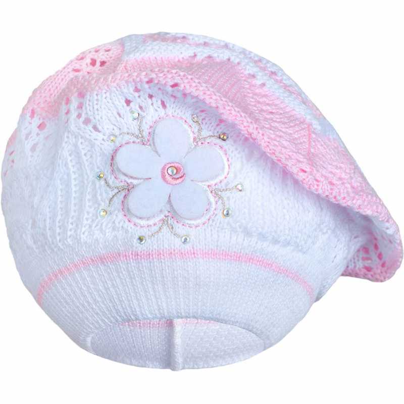 Pletená čiapočka-baret New Baby svetlo ružová, 104