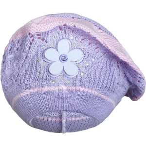 Pletená čepička-baret New Baby fialová, 104
