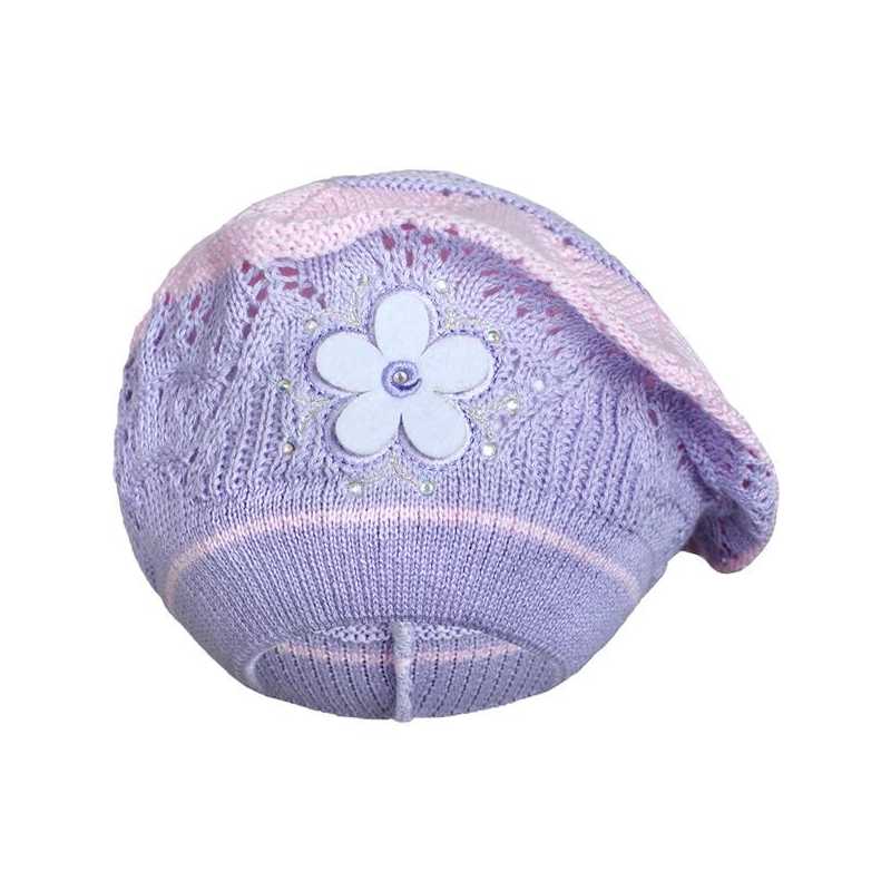 Pletená čiapočka-baret New Baby fialová, 104