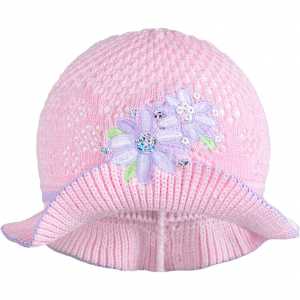Pletený klobouček New Baby růžovo-fialový, 104