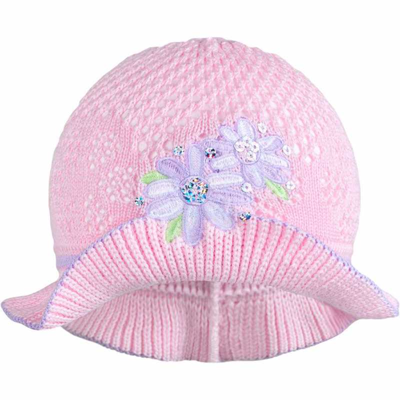 Pletený klobúčik New Baby ružovo-fialový, 104