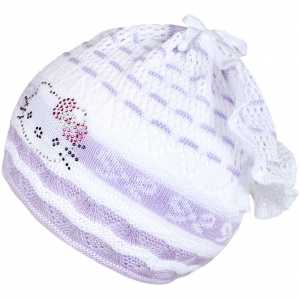 Pletený čepička-šátek New Baby kočička fialová, 104