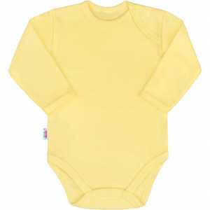 Kojenecké bavlněné body s dlouhým rukávem New Baby Pastel žluté, 56