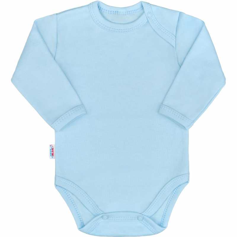 Dojčenské bavlnené body s dlhým rukávom New Baby Pastel modré, 62