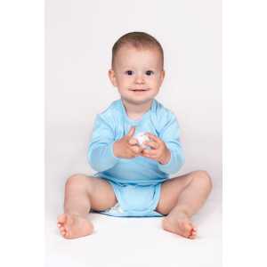 Dojčenské bavlnené body s dlhým rukávom New Baby Pastel modré, 62