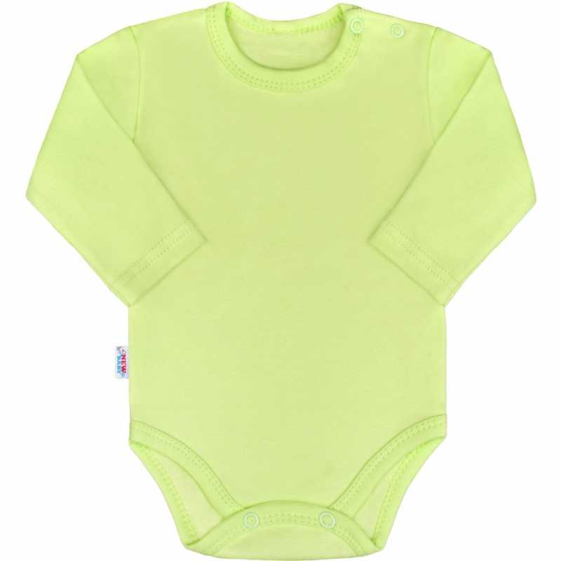 Dojčenské bavlnené body s dlhým rukávom New Baby Pastel zelené, 62