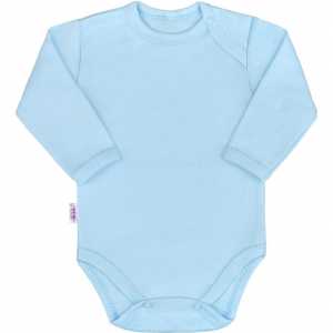 Kojenecké bavlněné body s dlouhým rukávem New Baby Pastel modré, 68