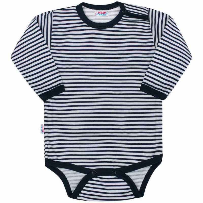 Dojčenské body New Baby Classic II s modrými pruhmi, 86