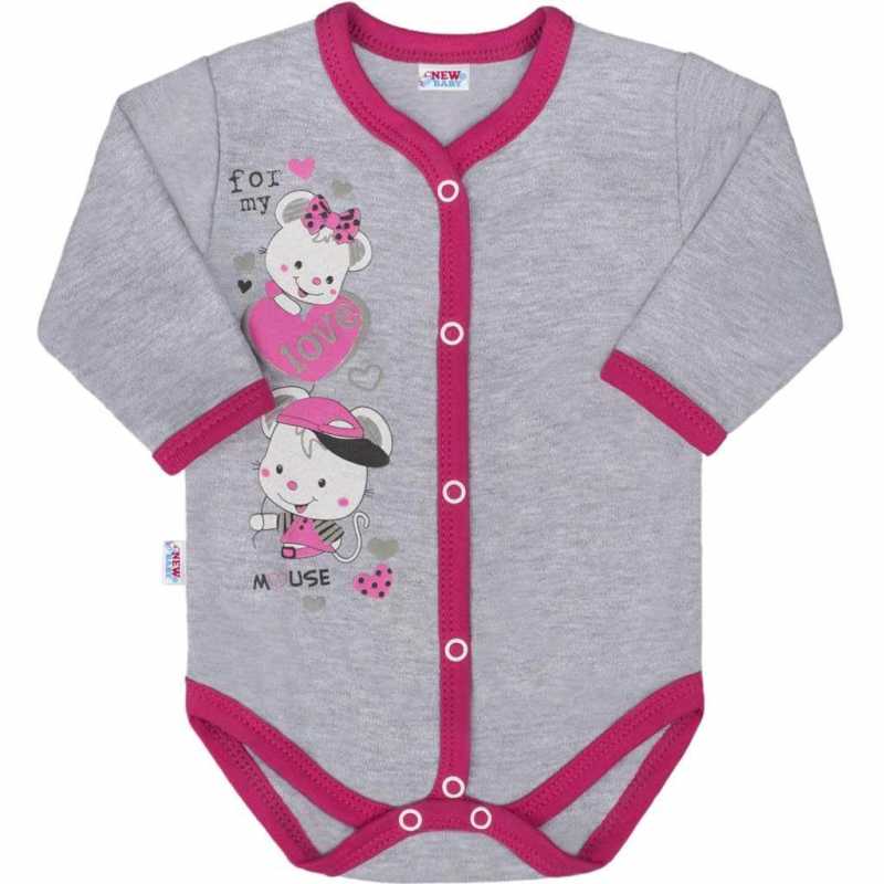 Detské celorozopínacie body New Baby Love Mouse, 52