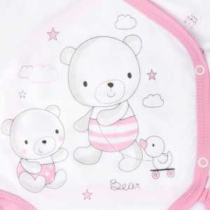 Dojčenské body s bočným zapínamím New Baby Bears ružové, 50