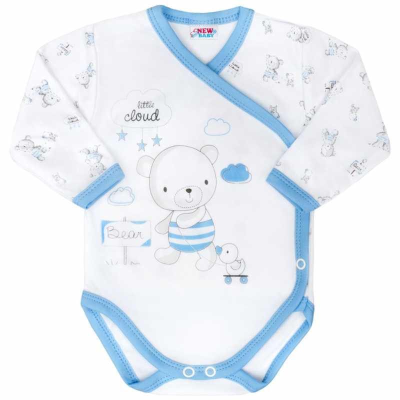 Dojčenské body s bočným zapínamím New Baby Bears modré, 50