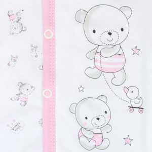 Kojenecké celorozepínací body New Baby Bears růžové, 68