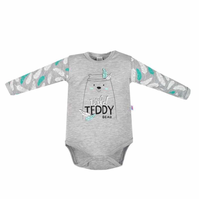 Dojčenské body s dlhým rukávom New Baby Wild Teddy, 80