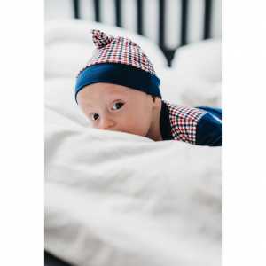 Dojčenská bavlnená čiapočka New Baby Checkered, 56