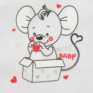 Dojčenské celorozopínacie body New Baby Mouse biele, 56