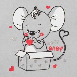 Kojenecké celorozepínací body New Baby Mouse šedé, 56
