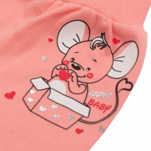 Dojčenské polodupačky New Baby Mouse lososové, 68