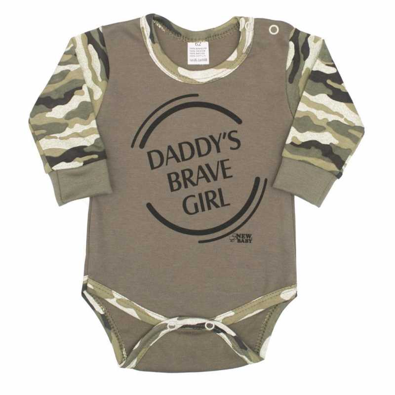 Kojenecké body s dlouhým rukávem New Baby Army girl, 56