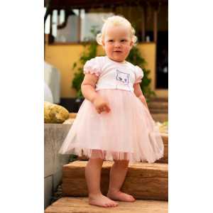 Dojčenské body s tylovou sukienkou New Baby Wonderful ružové, 56