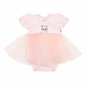 Dojčenské body s tylovou sukienkou New Baby Wonderful ružové, 62