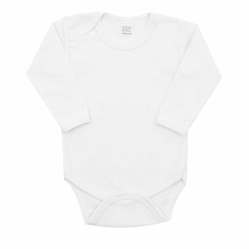 Luxusné bavlnené body dlhý rukáv New Baby - biele, 98