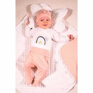 Dojčenské bavlnené polodupačky Nicol Rainbow ružové, 68
