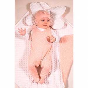 Dojčenské bavlnené dupačky Nicol Rainbow ružové, 68