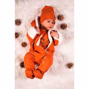 Dojčenská bavlnená čiapočka Nicol Fox Club oranžová, 56