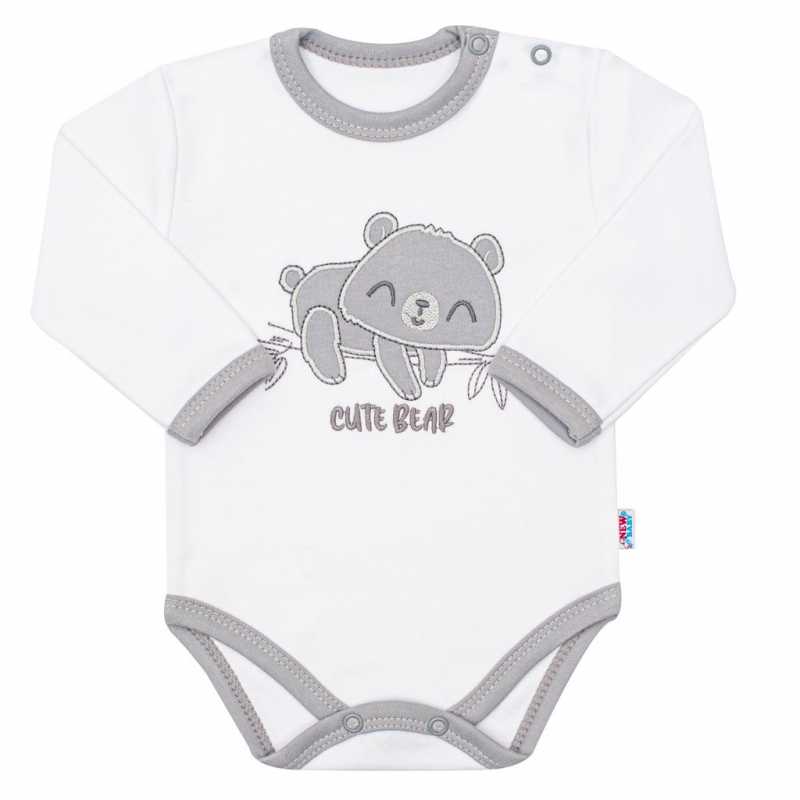 Dojčenské bavlnené body s dlhým rukávom New Baby Cute Bear, 56