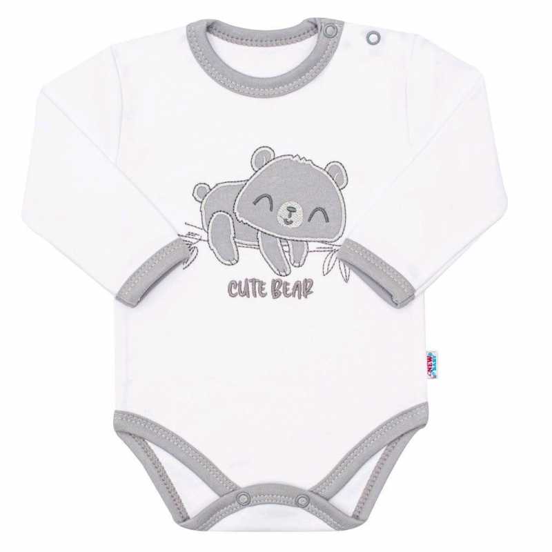 Dojčenské bavlnené body s dlhým rukávom New Baby Cute Bear, 80