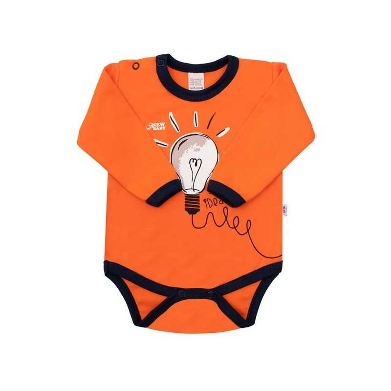 Dojčenské bavlnené body s dlhým rukávom New Baby Happy Bulbs, 86