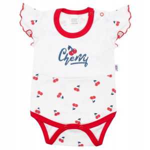 Dojčenské bavlnené body s krátkym rukávom New Baby Cherry, 56