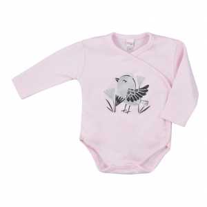 Dojčenské bavlnené body s bočným zapínaním Koala Birdy ružové, 62