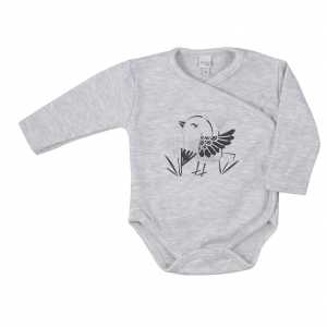 Dojčenské bavlnené body s bočným zapínaním Koala Birdy sivé, 62