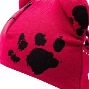 Dojčenská bavlnená čiapka s uškami New Baby labka tmavo ružová, 56
