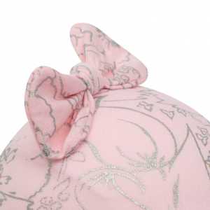 Dojčenská bavlnená čiapka s mašličkou New Baby NUNU ružová, 62