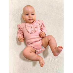 Dojčenské body New Baby Stripes ružové, 62